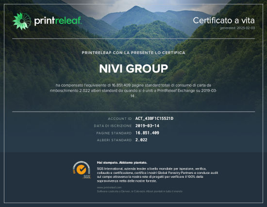 Nivi Group per PrintReleaf - Riforestazione globale